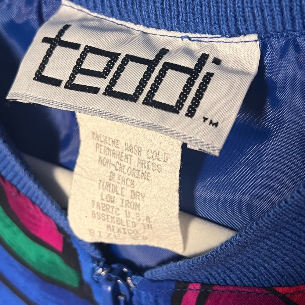 Vintage Teddi Abstract Picasso Vibrant Lightweight Full Zip Jacket Size 20 - Picture 5 of 7